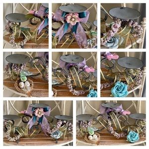 Handcrafted Spring Wrought Iron Candle Holder